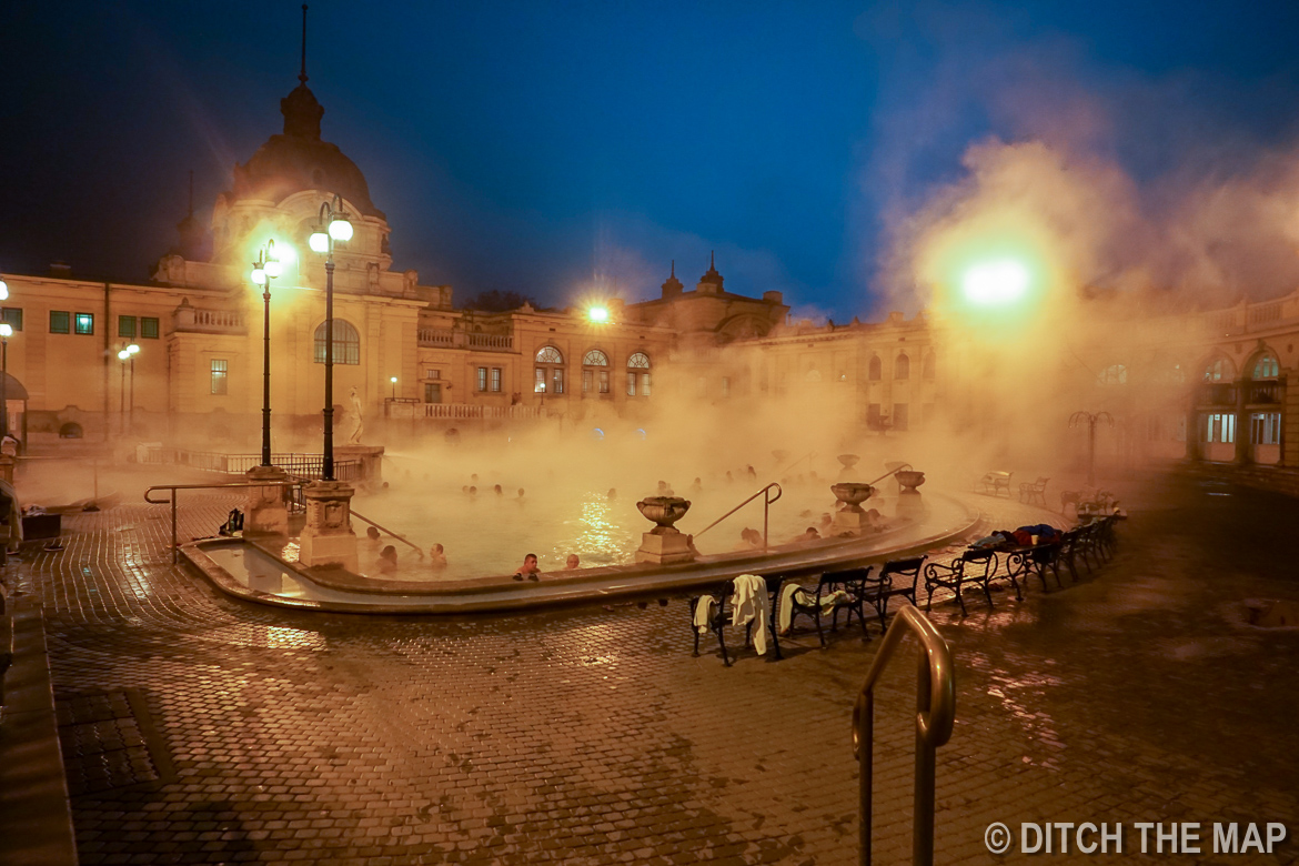 Széchenyi Thermal Bath at City Park in Budapest, Hungary