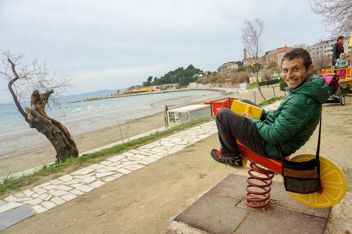 Scott Playing in a Park in Split, Croatia