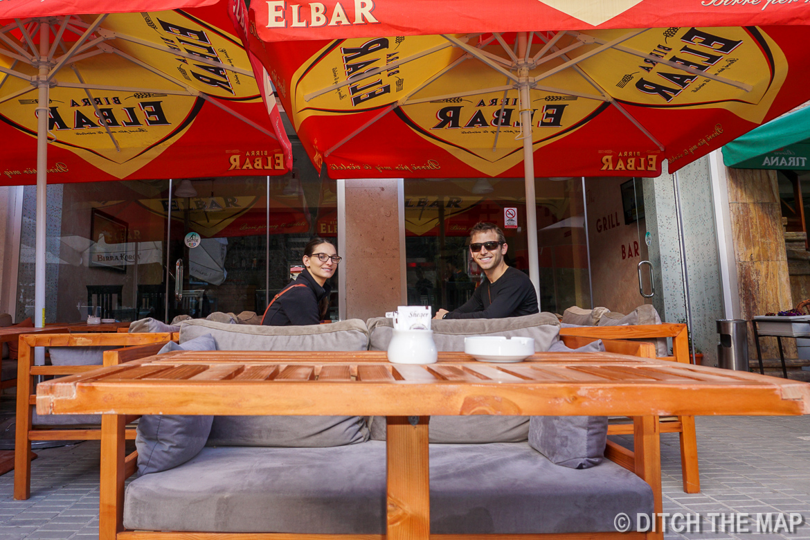 Grabbing lunch in Berat, Albania