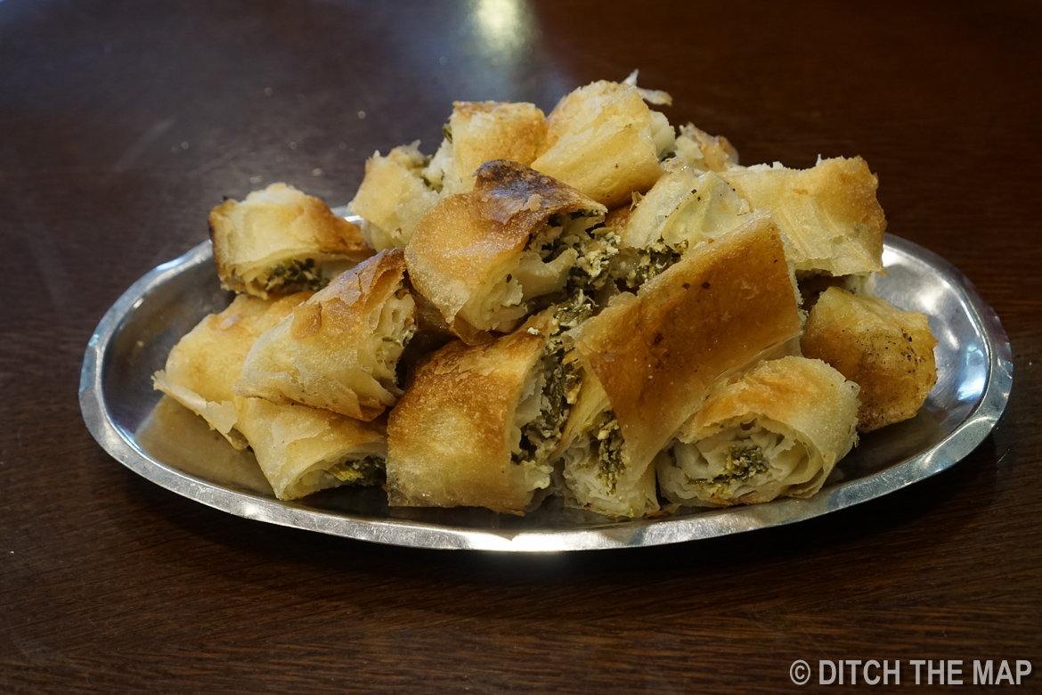 Eating burek in Pristina, Kosovo