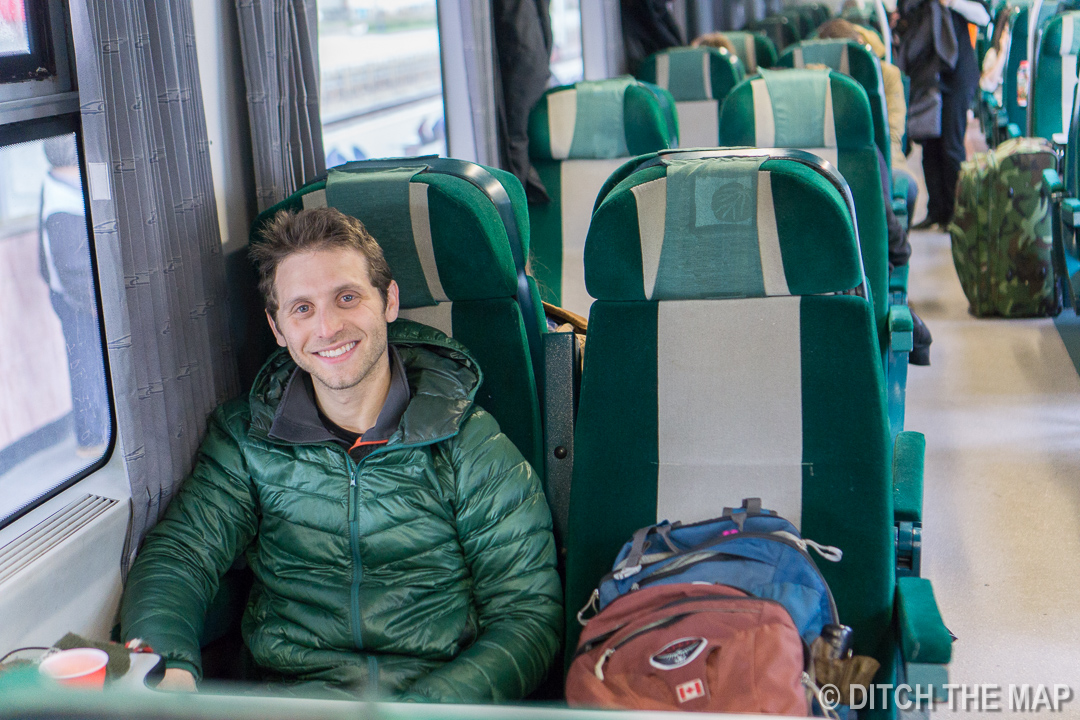 On a train to Bucharest, Romania