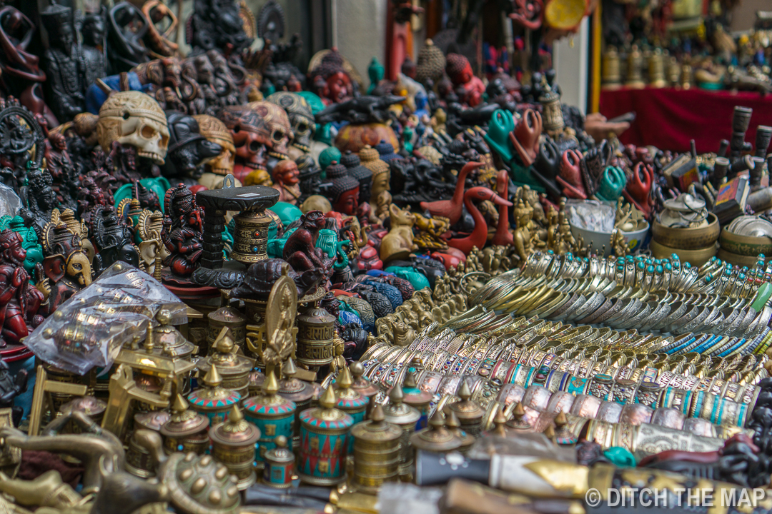 Trinkets on Thamel Street in Kathmandu, Nepal