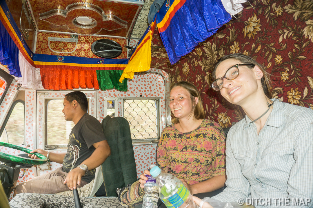 Hitchhiking into Town During our Workaway in Nepal