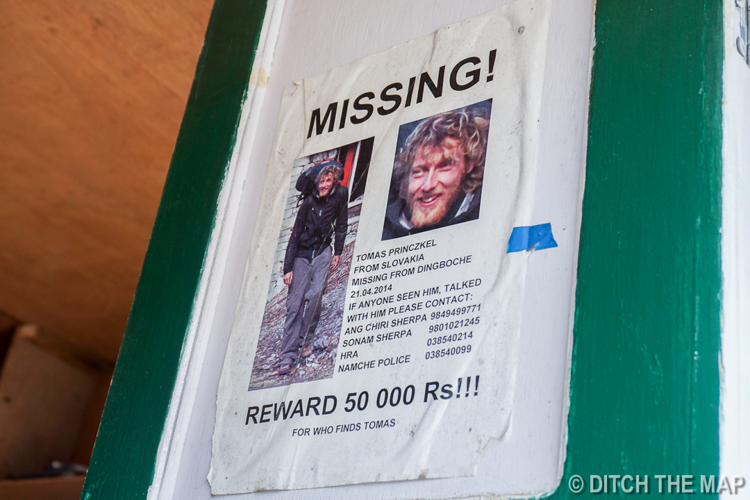 Lost Persons Signs in Lukla, Nepal