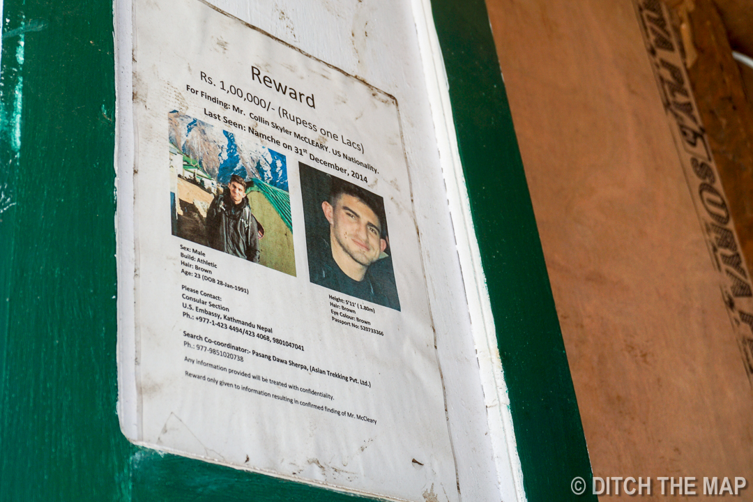 Lost Persons Signs in Lukla, Nepal