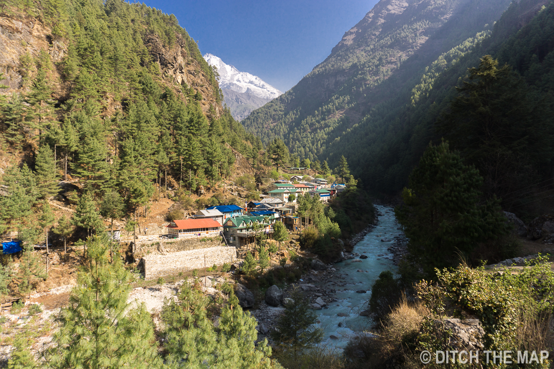 A view of a town during our 2nd day hiking to EBC