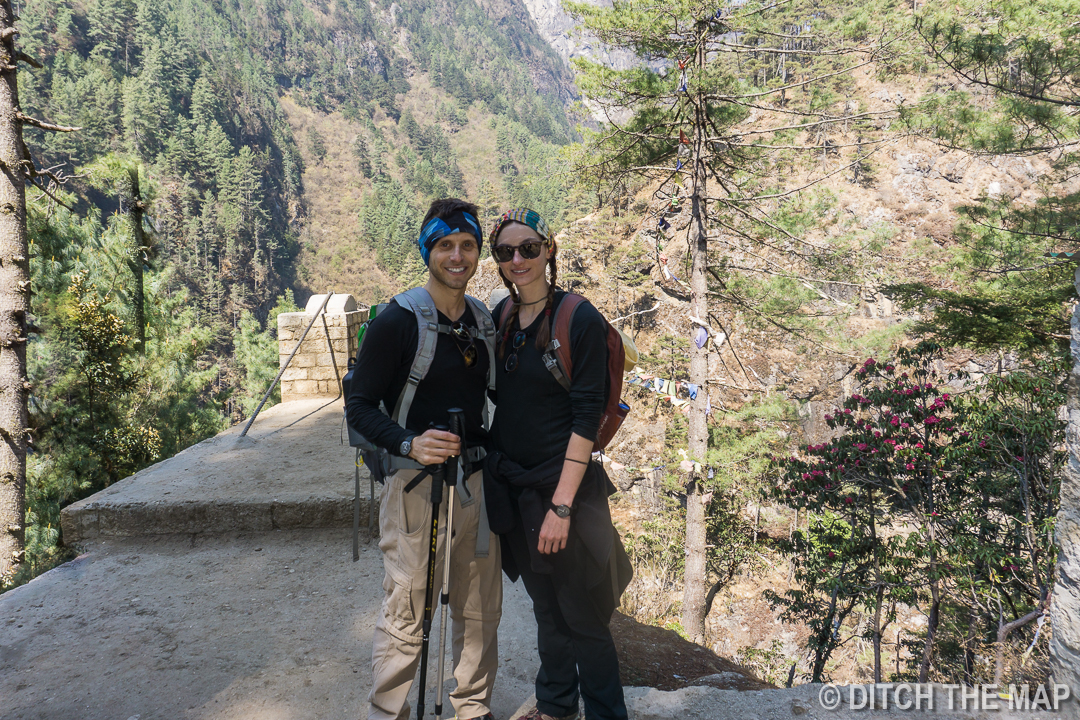 We take a break during our 2nd day hiking to EBC