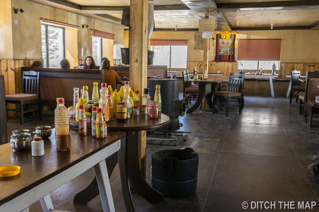 The dining room in our teahouse as Gorak Shep