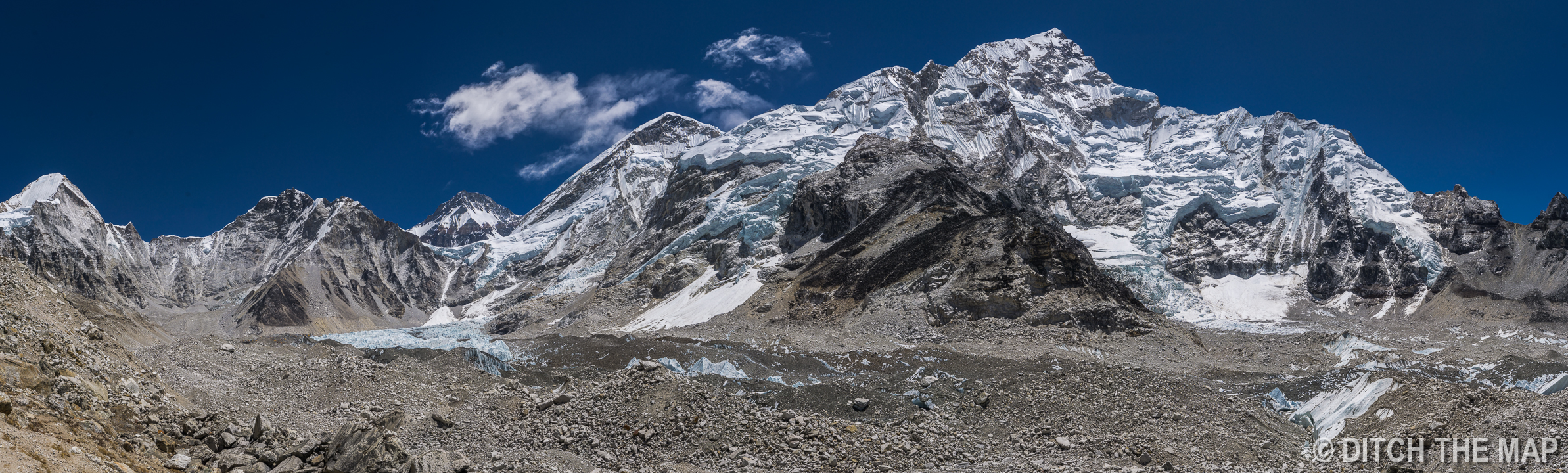 Panorama of Everest Base Camp Area (picture stitched together using 50 separate photos)