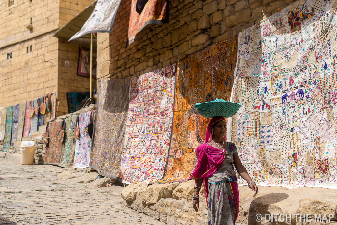 Walking into the Fort at Jaisalmer, India