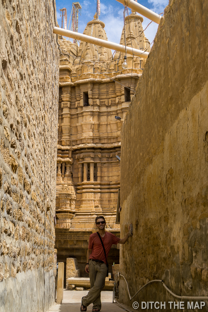 Walking Around in the Jaisalmer For with the Jain Temple in the Background, India