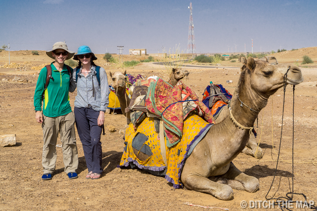Starting our Camel Safari outside Jaisalmer, India