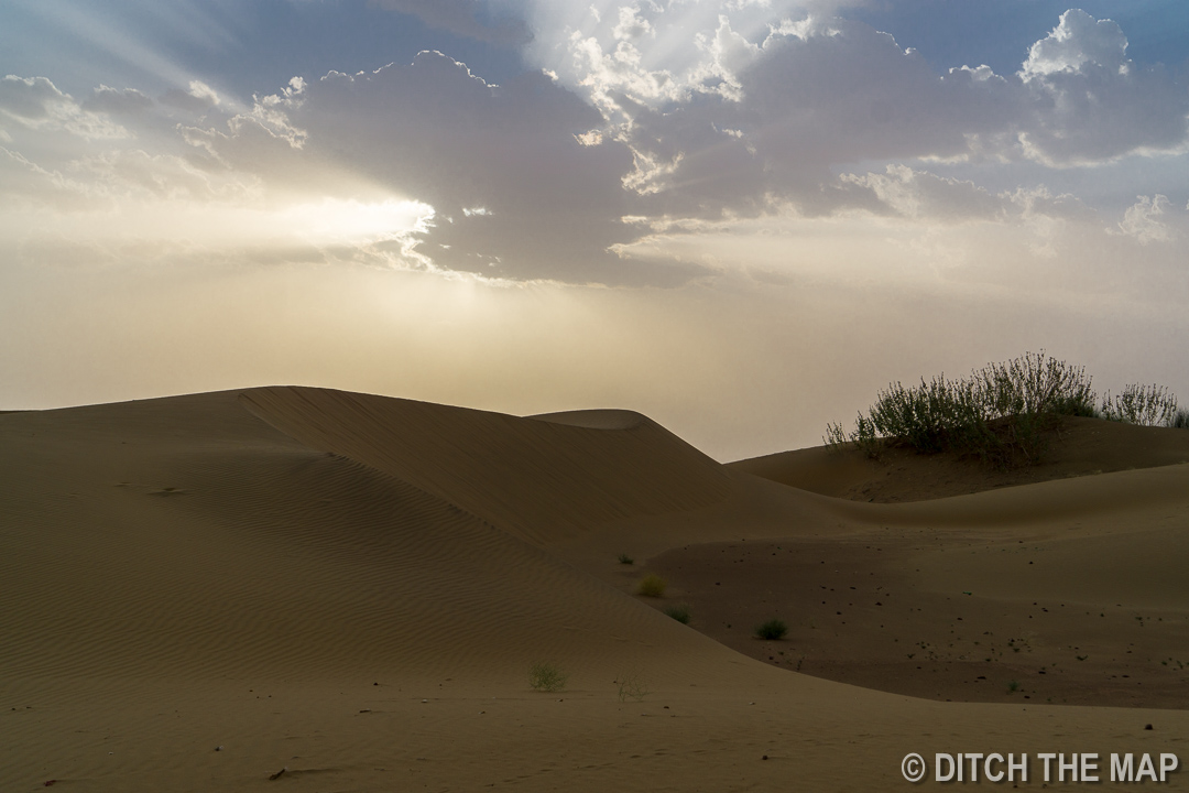 Watching the sunset in the Thar Desert in India