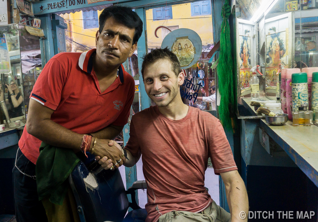 Getting a Haircut in Pushkar, India