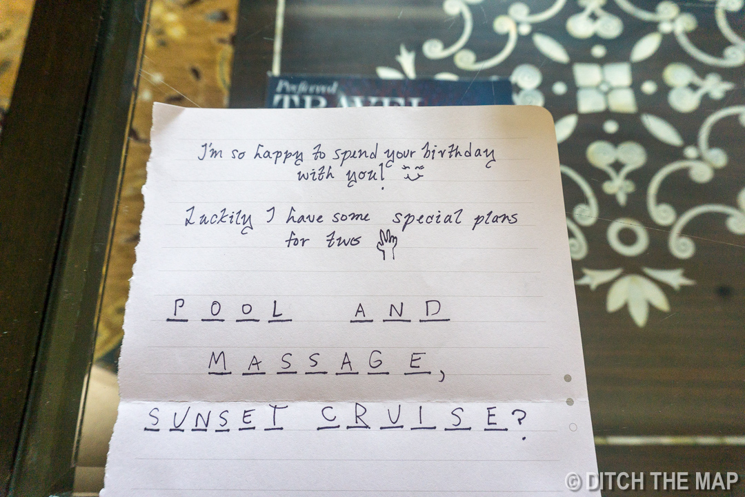 A Second Note Sylvie Hands me for my Birthday in Udaipur, India