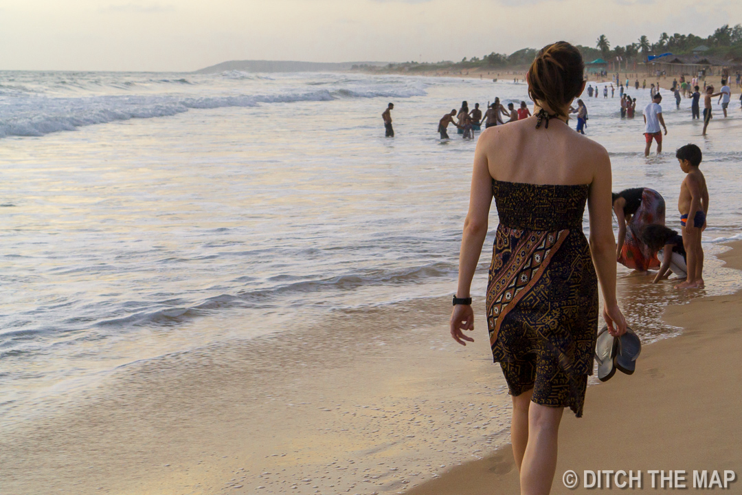 Walking along the beach in Northern Goa, India