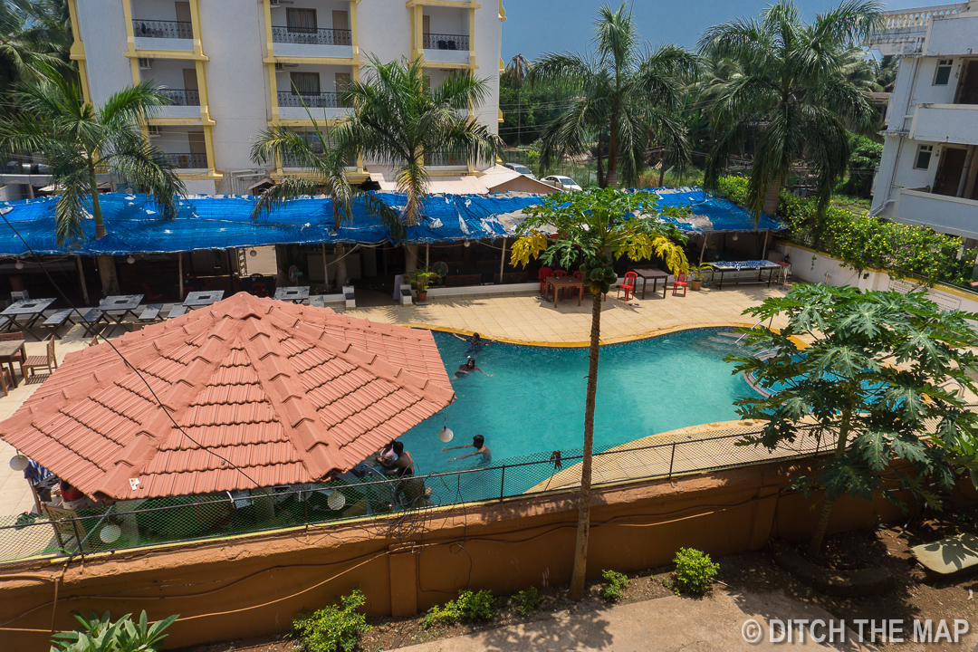 The Pool next to our hotel in South Goa, India