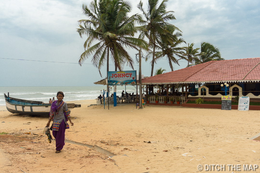 Beachside Restaurant at Benaulim Beach in South Goa, India
