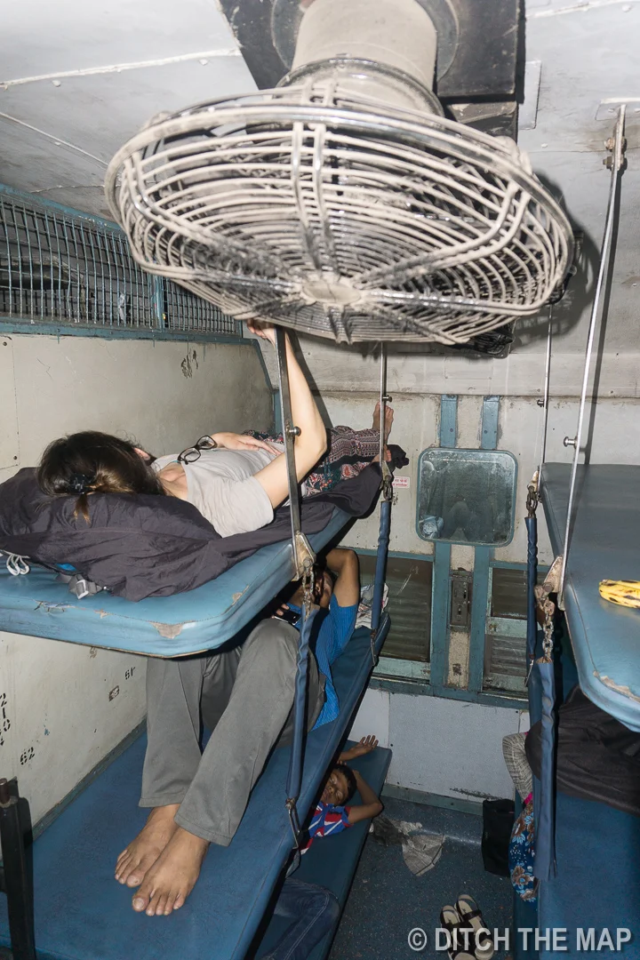 Taking a sleeper class train to Kochi, India