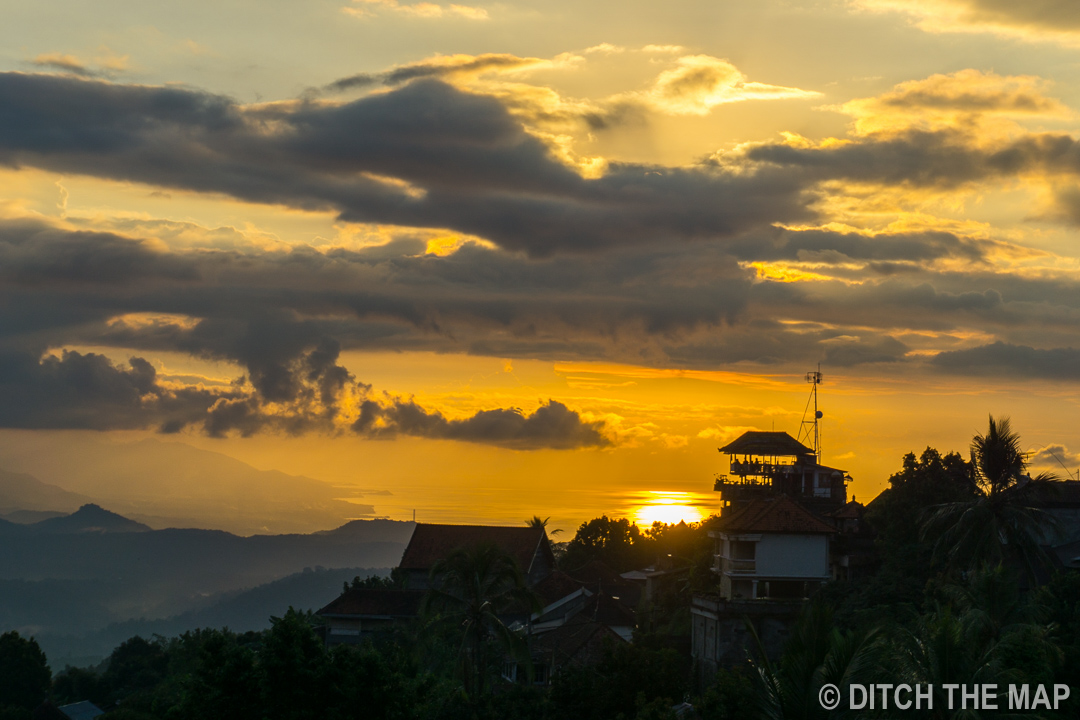 A sunset in Munduk, Bali, Indonesia