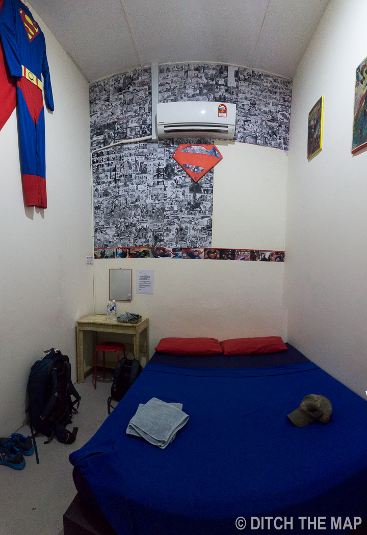 Our Hero-Themed Hostel Room in Kuching, Sarawak, Borneo, Malaysia