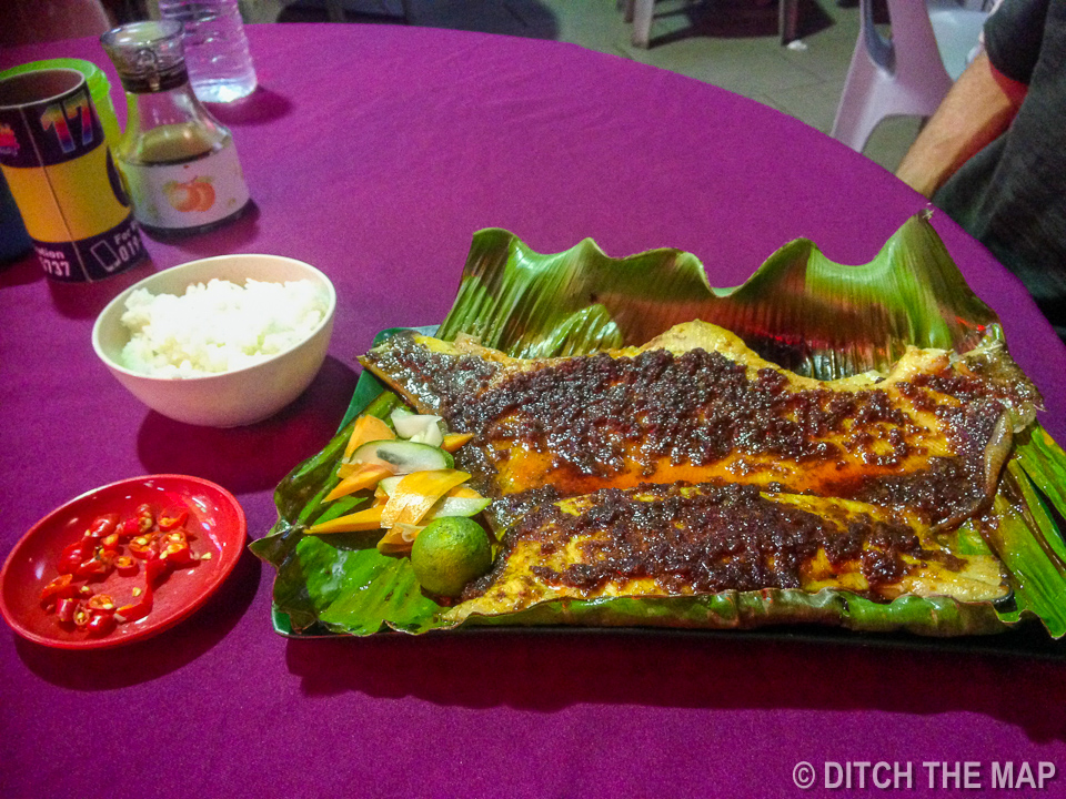 Grilled Stingray with Belacan Sambal in Kuching, Sarawak, Borneo, Malaysia