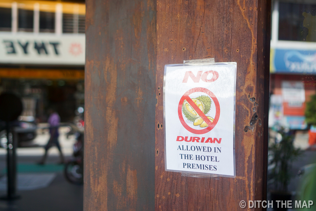 No Durian Sign in Georgetown, Penang, Malaysia