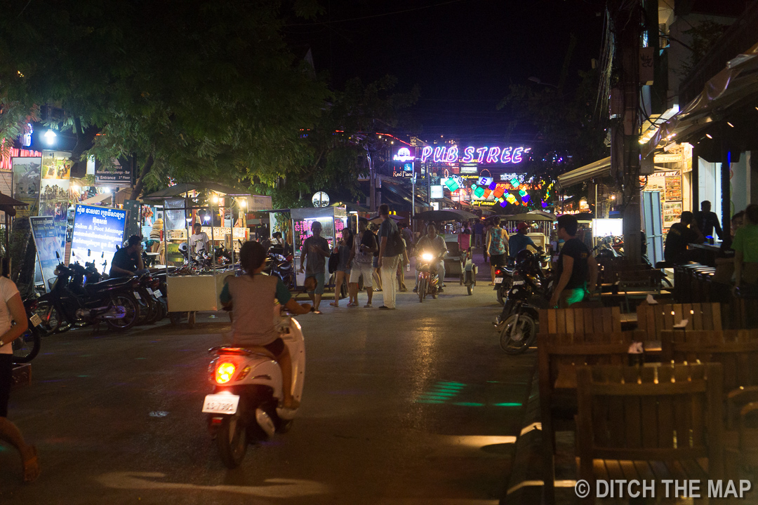 Pub Street in Siem Reap, Cambodia