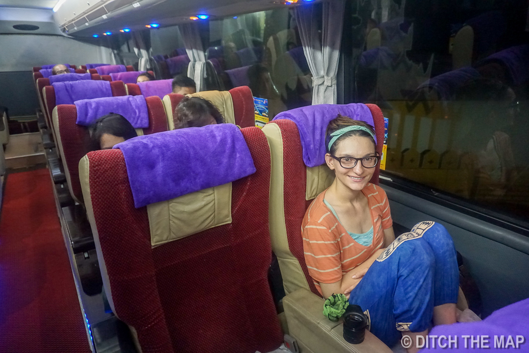 Bus from Yangon to Bagan, Myanmar