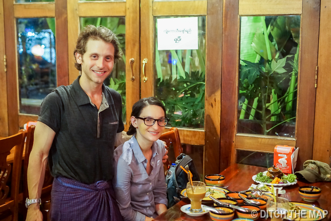 Enjoying Our First Good Meal in Myanmar