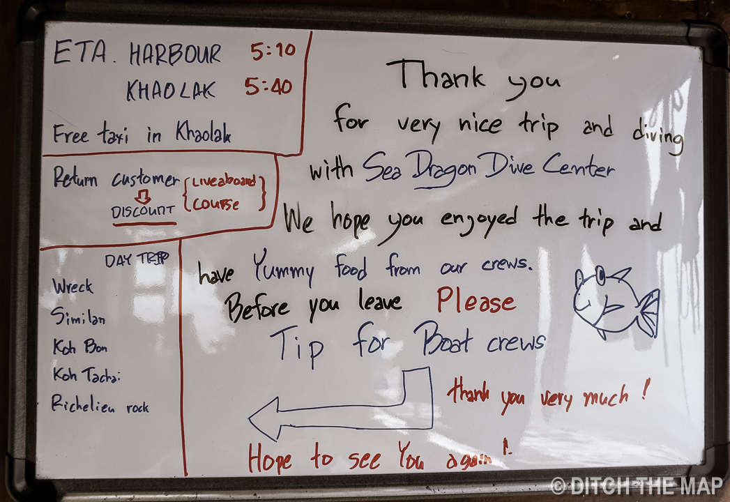 Goodbye Message from Dive Masters