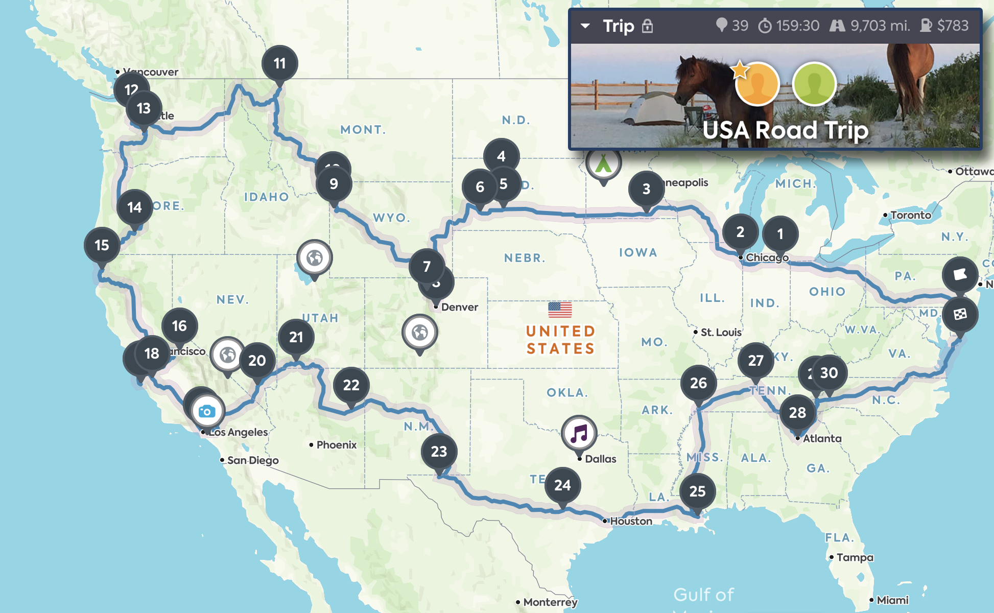 Planning for a Cross Country USA Road Trip