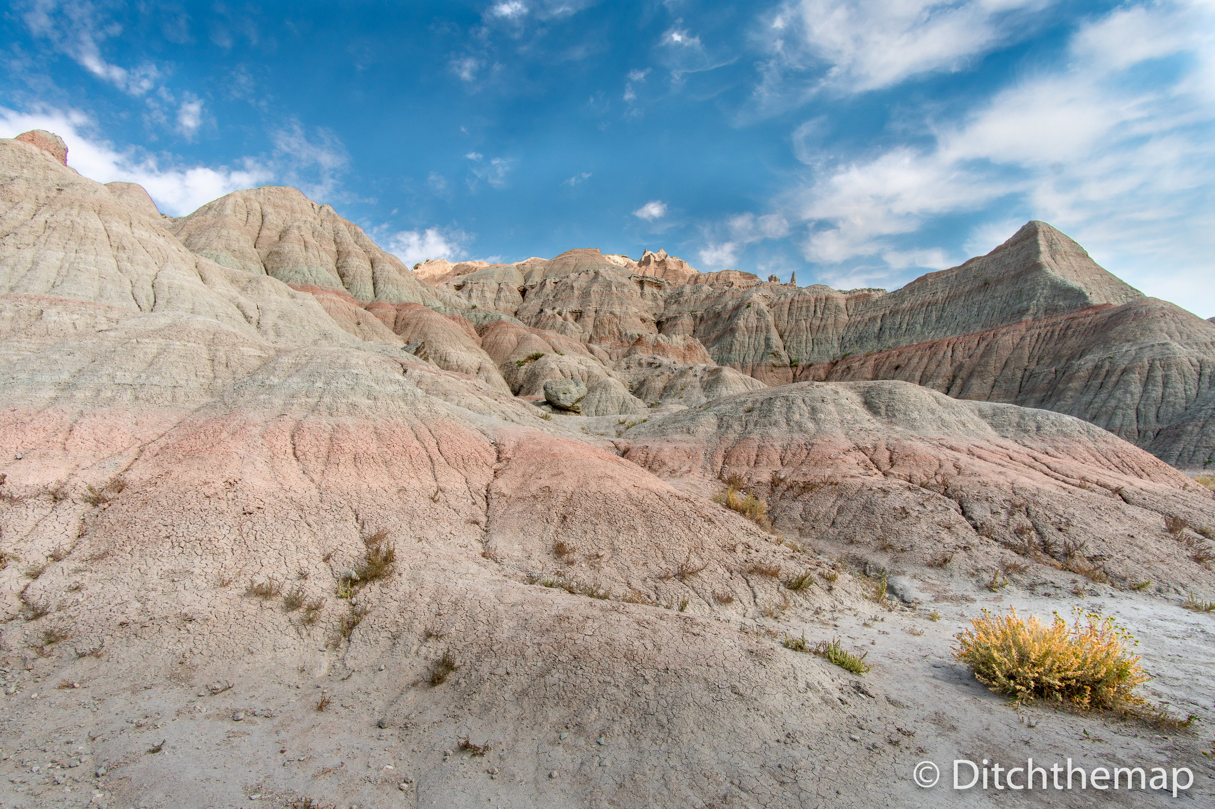 Panoramic View of Badlands Geological Features