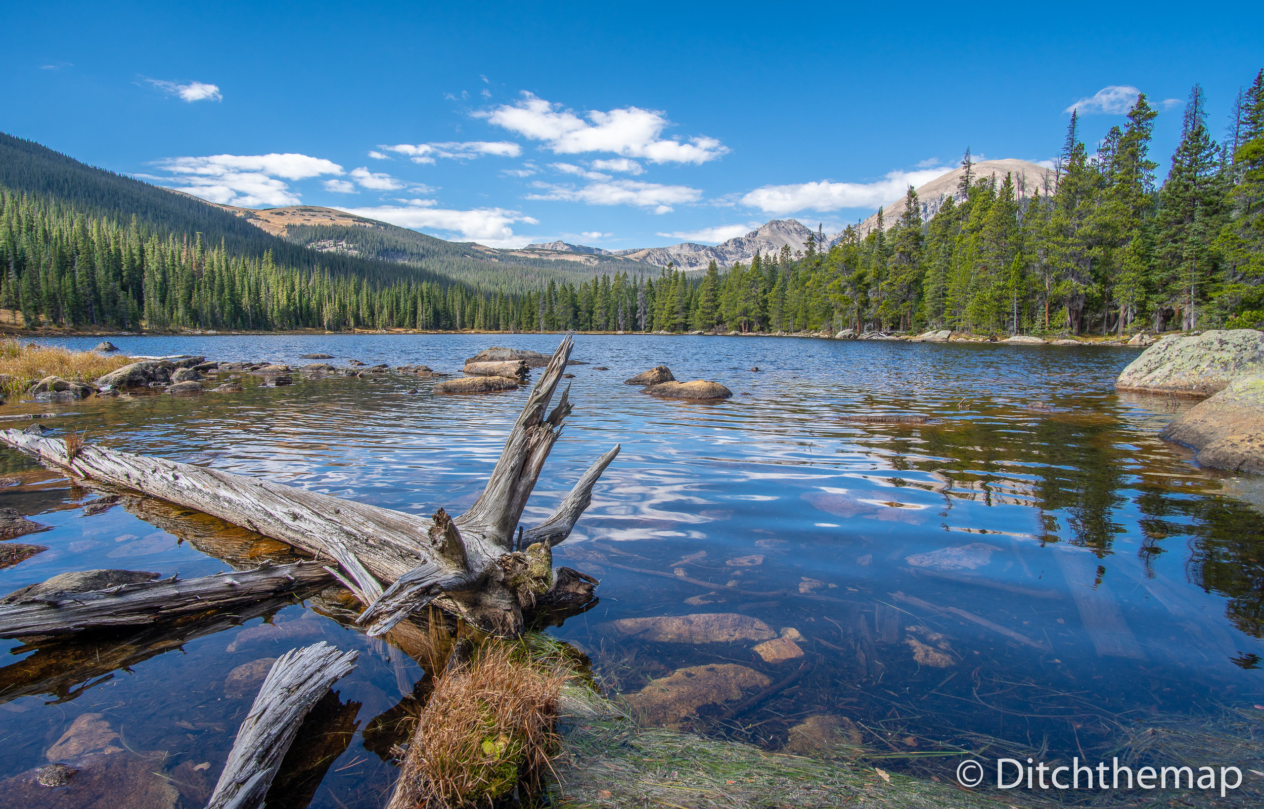 View of Finch Lake and Rocky Mountains in Background