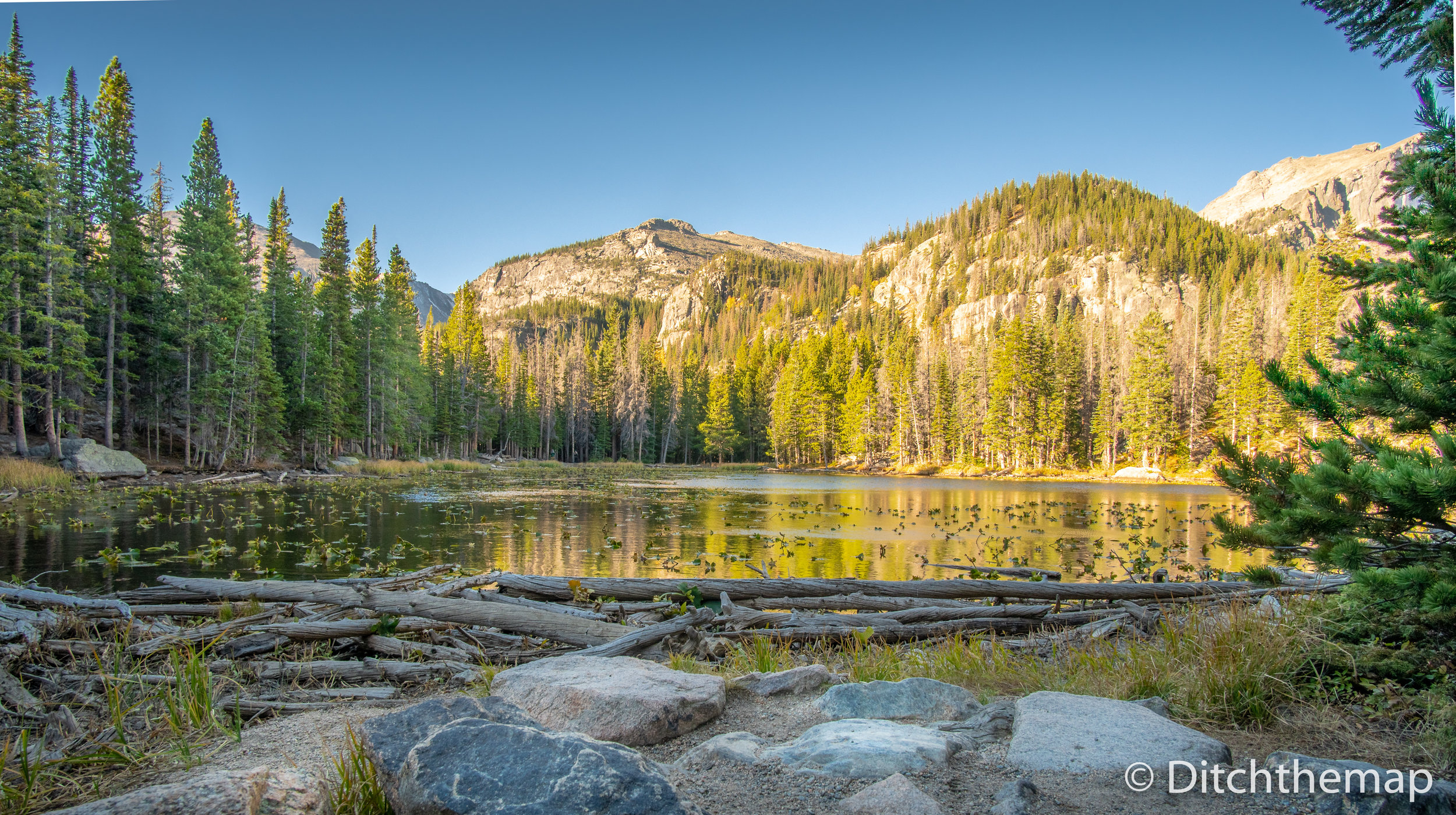 View of Nymph Lake in the Bear Lake Region of the Rocky Mountain