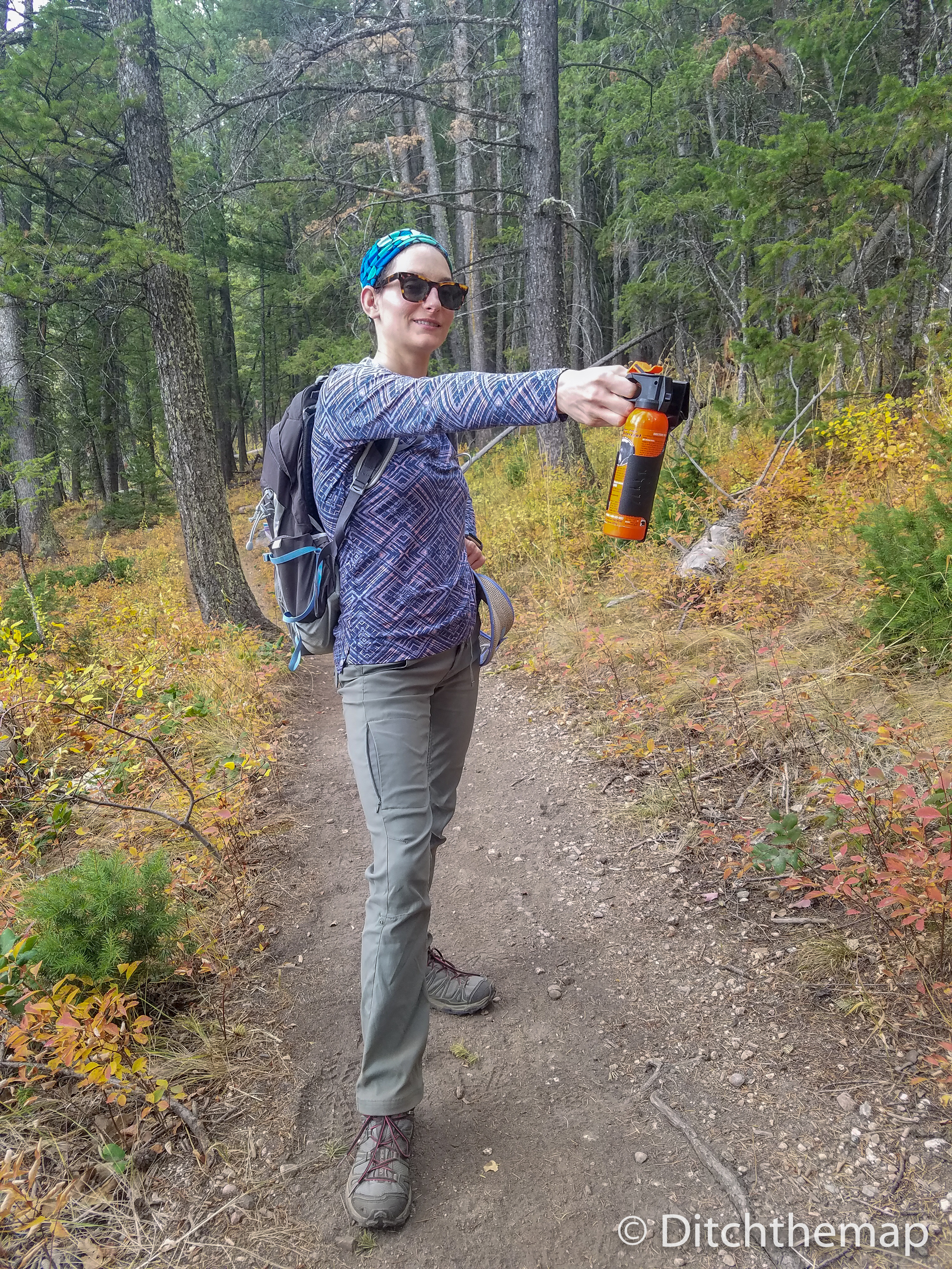 Sylvie practicing using bear mace