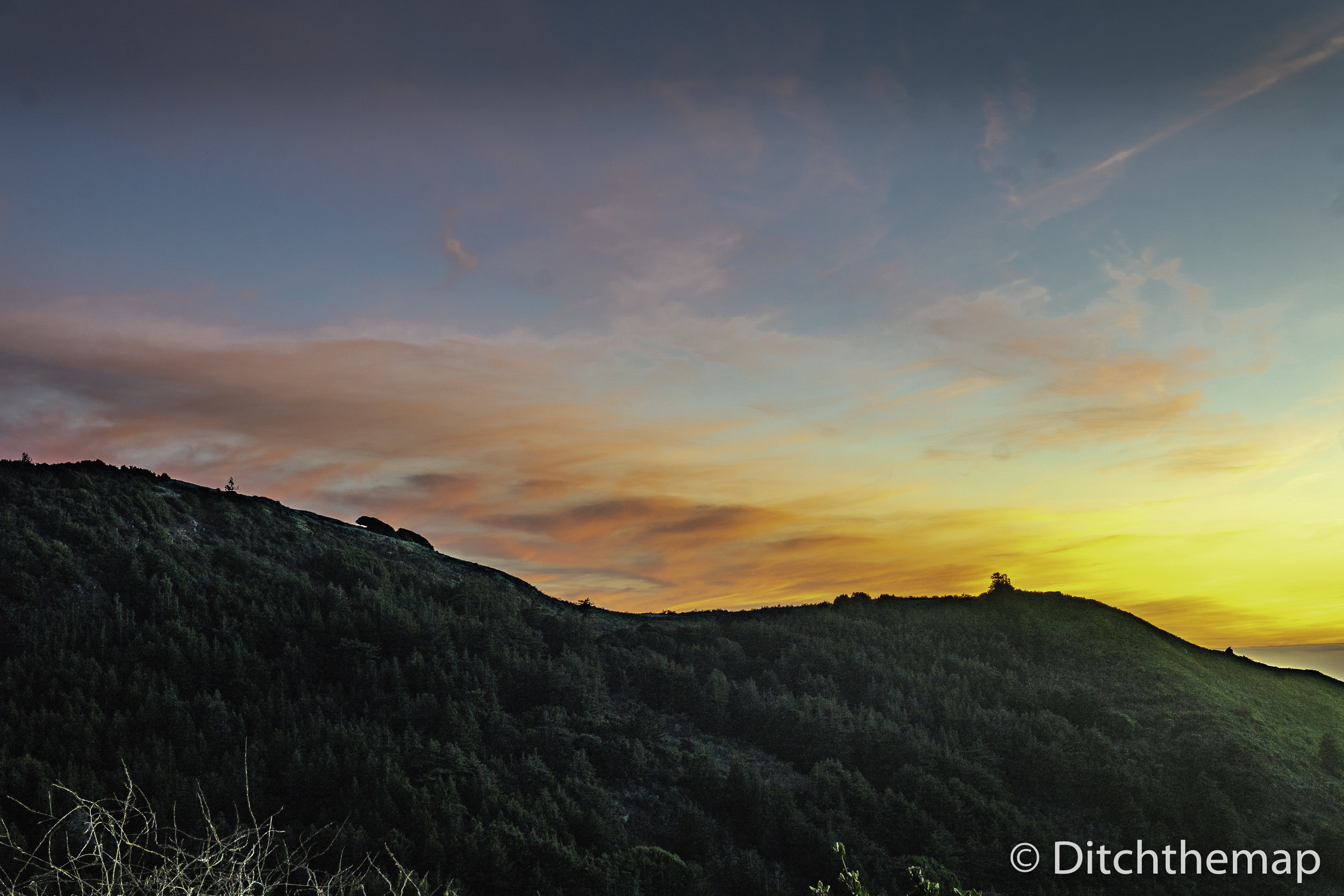 Sunset just off the Pacific Coast - HIghway 1