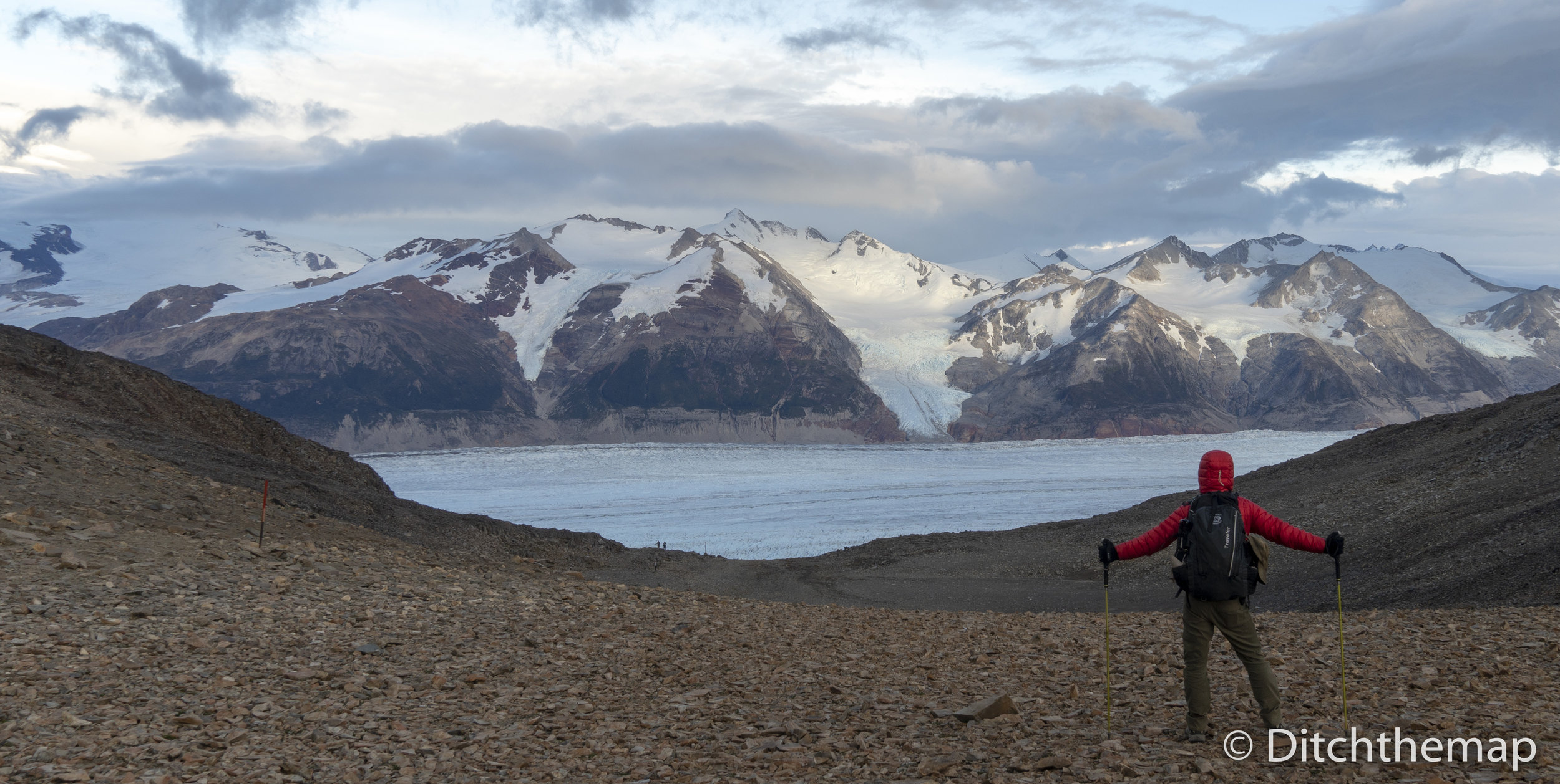 Hiking atop the john gardner pass and overlooking the South Pata