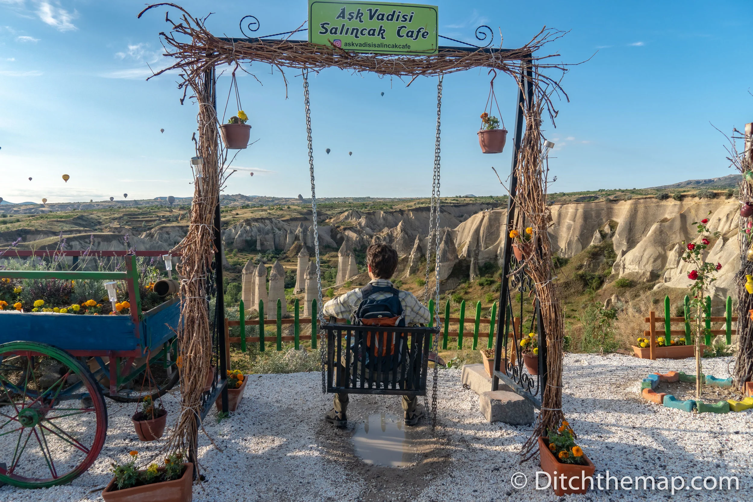Seating area at love valley lookout