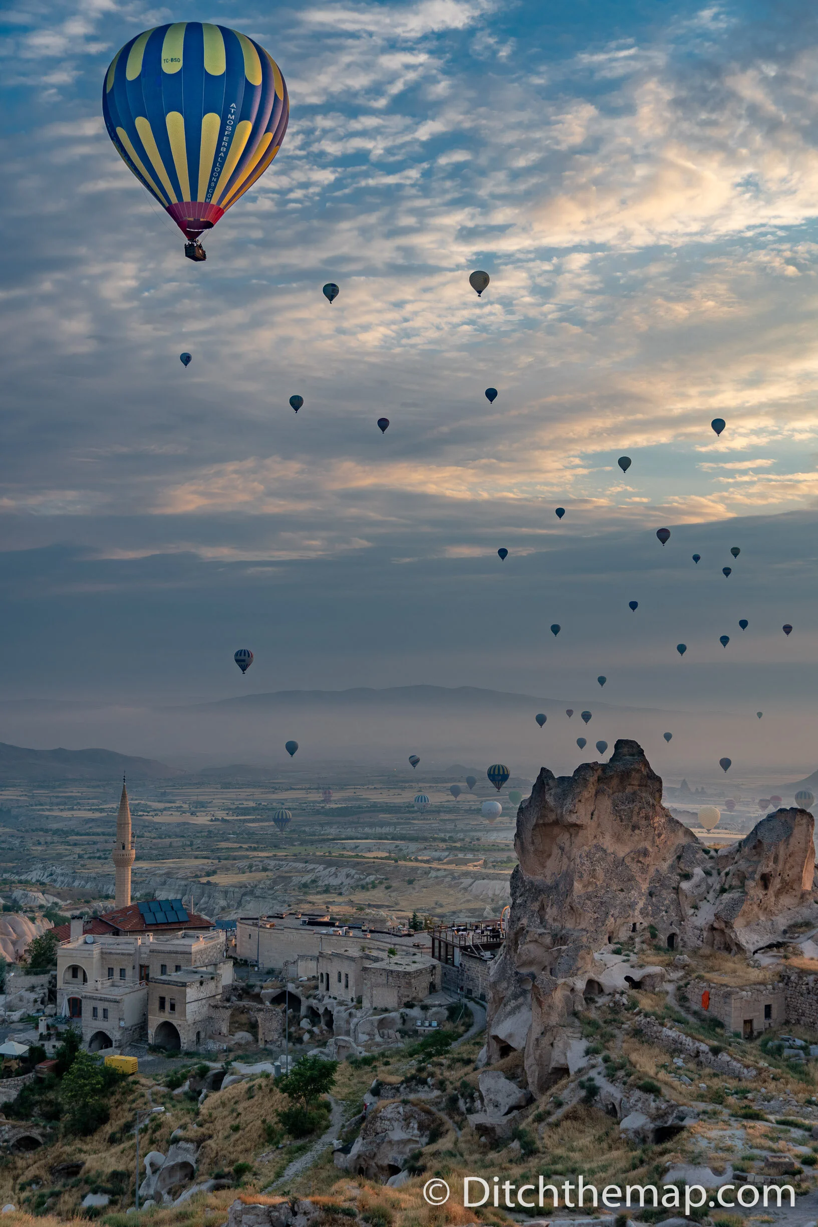 Watching Balloons at sunrise in Cappadocia, Turkey