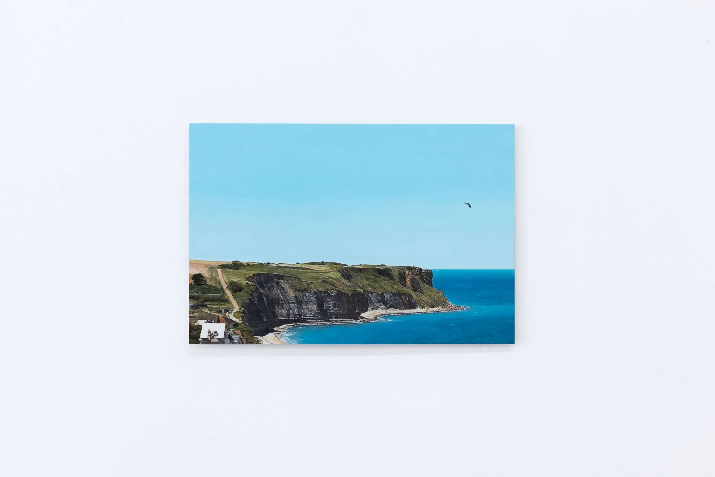 Anna Plesset The Pretense of Beauty I: Mulberry Harbour, Arromanches (Golden Arrow) , 2015 Oil on Dibond 9 ½ x 14 inches