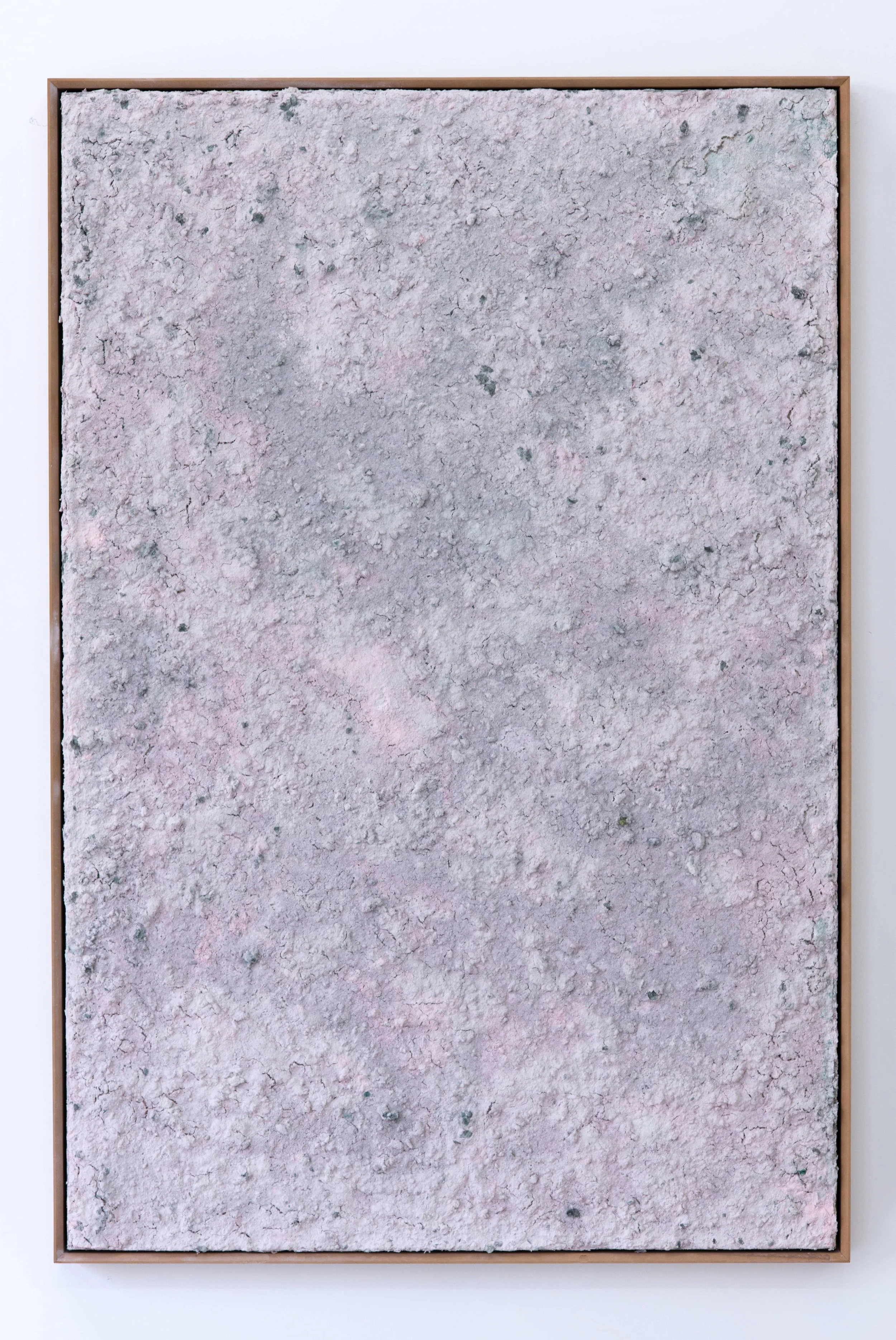 Kadar Brock residuumiii , 2013-2014 Pulverized paintings, urethane, fiberglass mesh on panel, mdf frame 61.5 x 41.5 x 4 inches