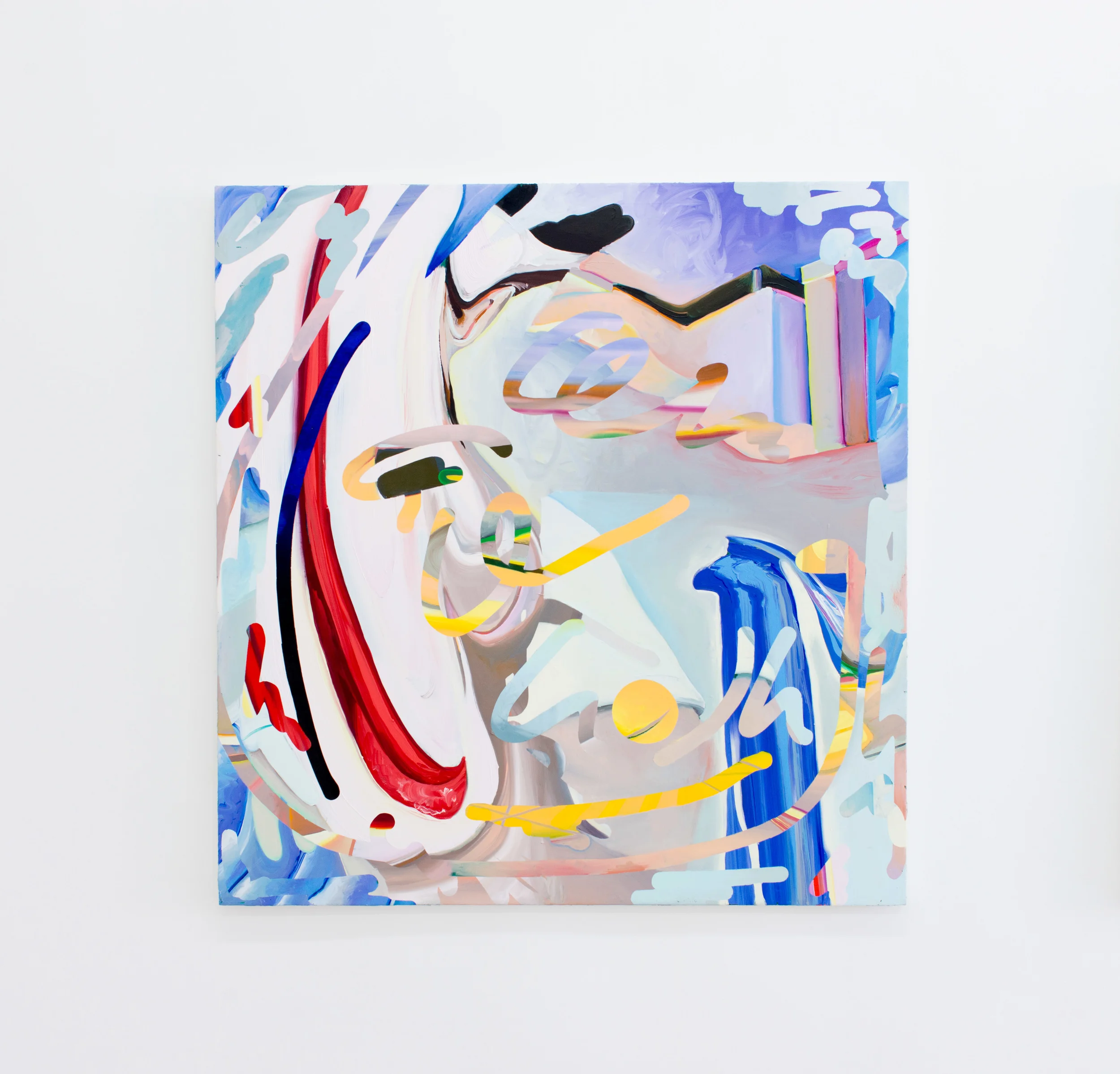 Ilana Savdie Facewaver (Pink) No. 1 , 2015 Oil on canvas, 48 x 46 inches