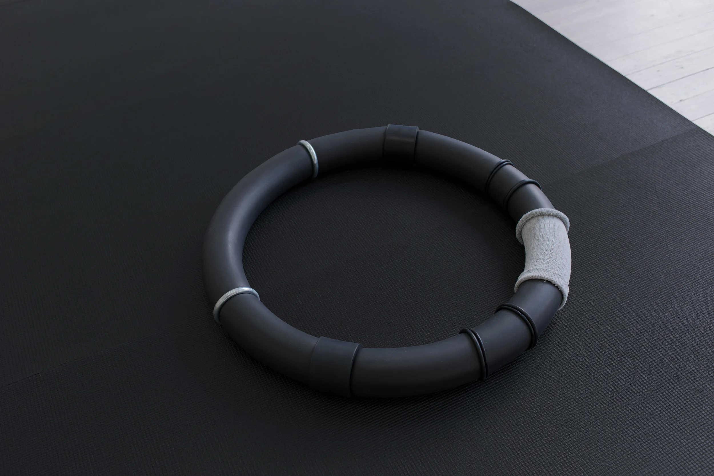 Michael Blake Ring #2 , 2016 Foam tubing, sock, pipefittings, steel, plastic o-rings 22 inches (diameter)