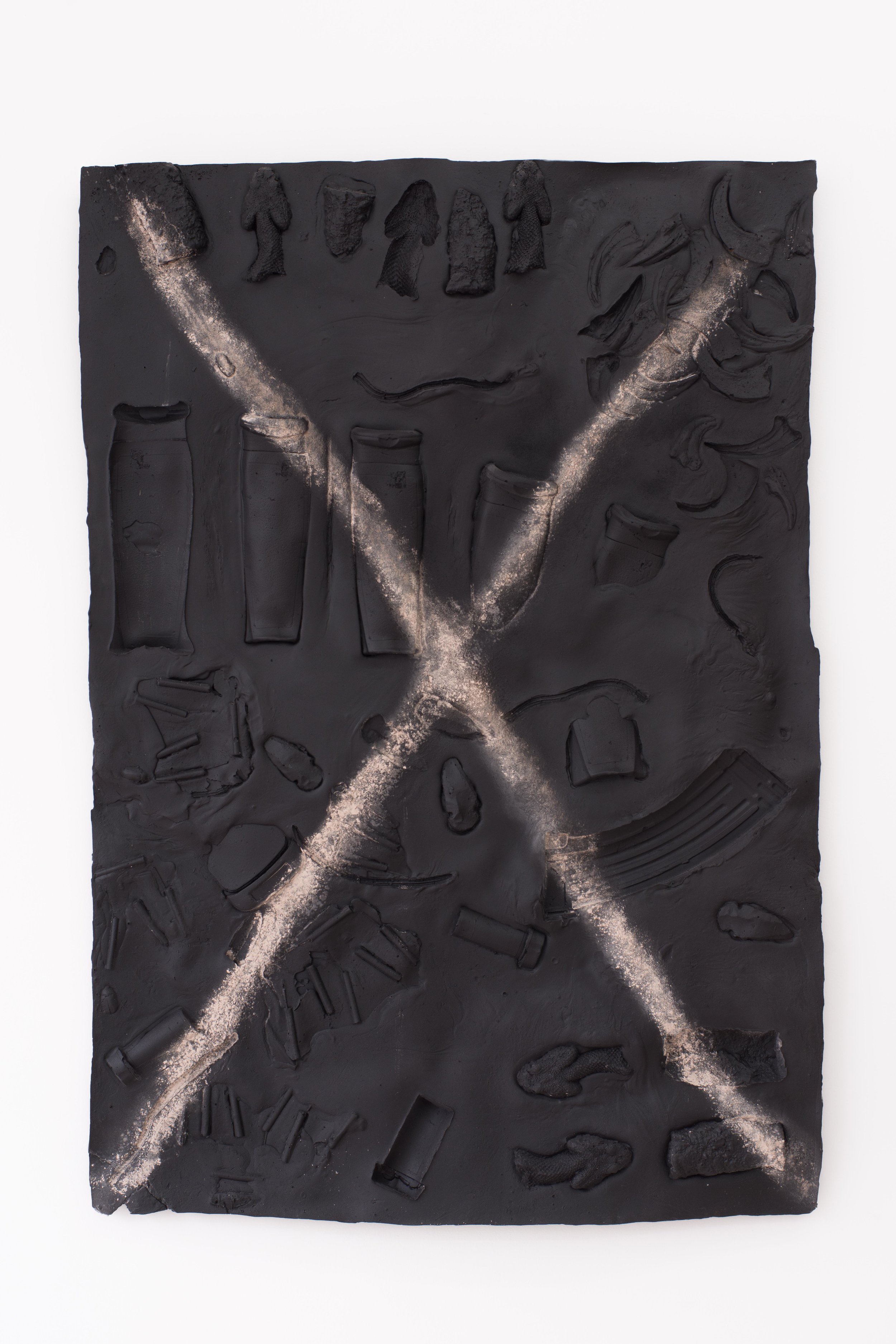 Christine Navin Untitled (Azomite), 2016 Resin, enamel, rubber, epoxy, Azomite 50 x 35 inches