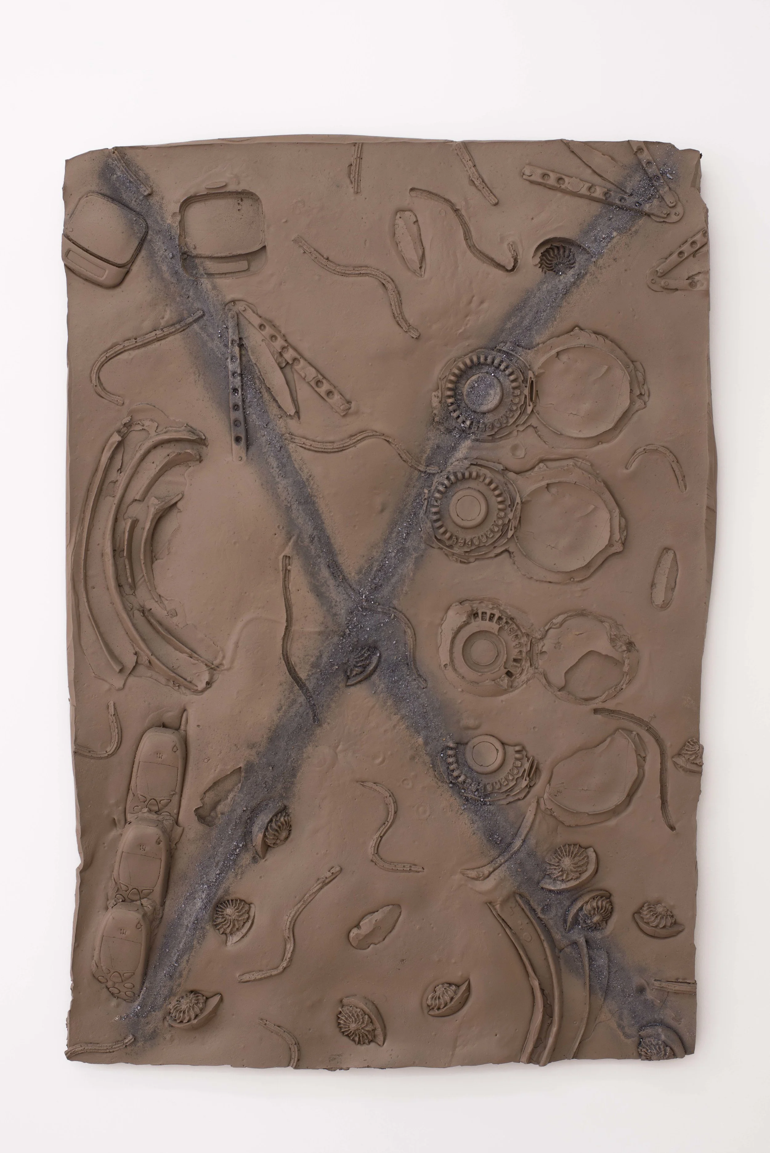 Christine Navin Untitled (Galena), 2016 Resin, enamel, rubber, epoxy, Galena 50 x 35 inches