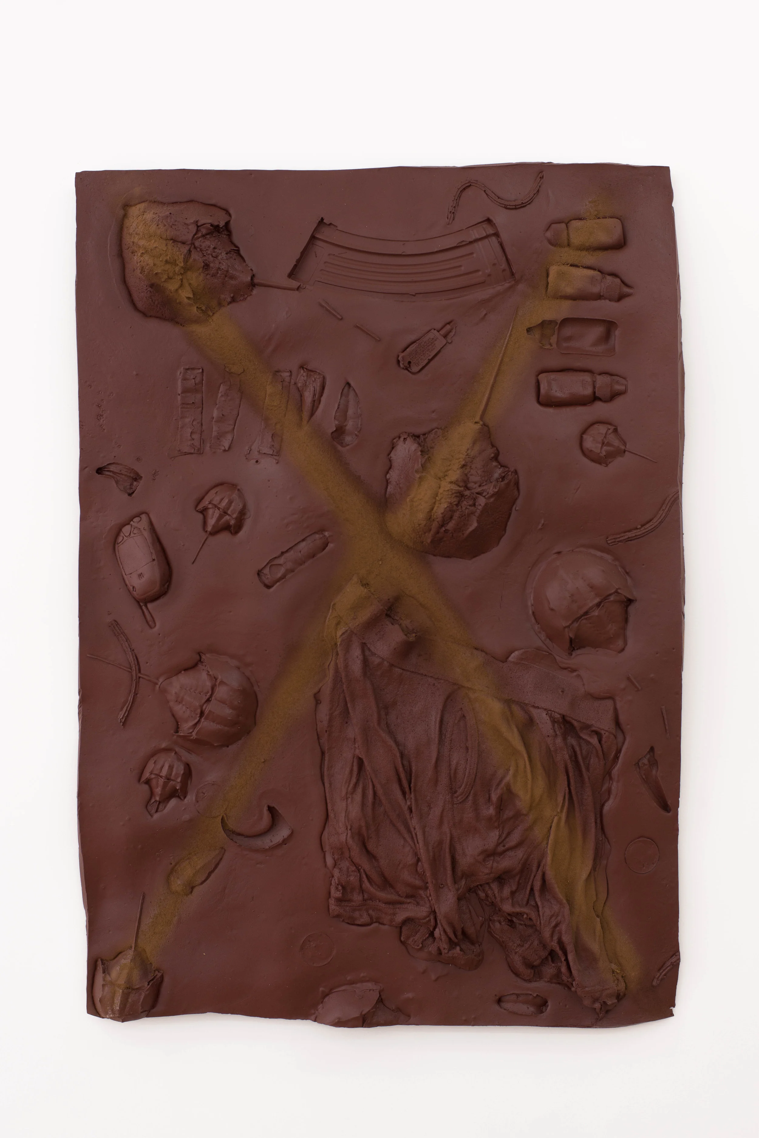 Christine Navin Untitled (JSC Mars-1A), 2016 Resin, enamel, rubber, epoxy, JSC Mars-1A 50 x 35 inches