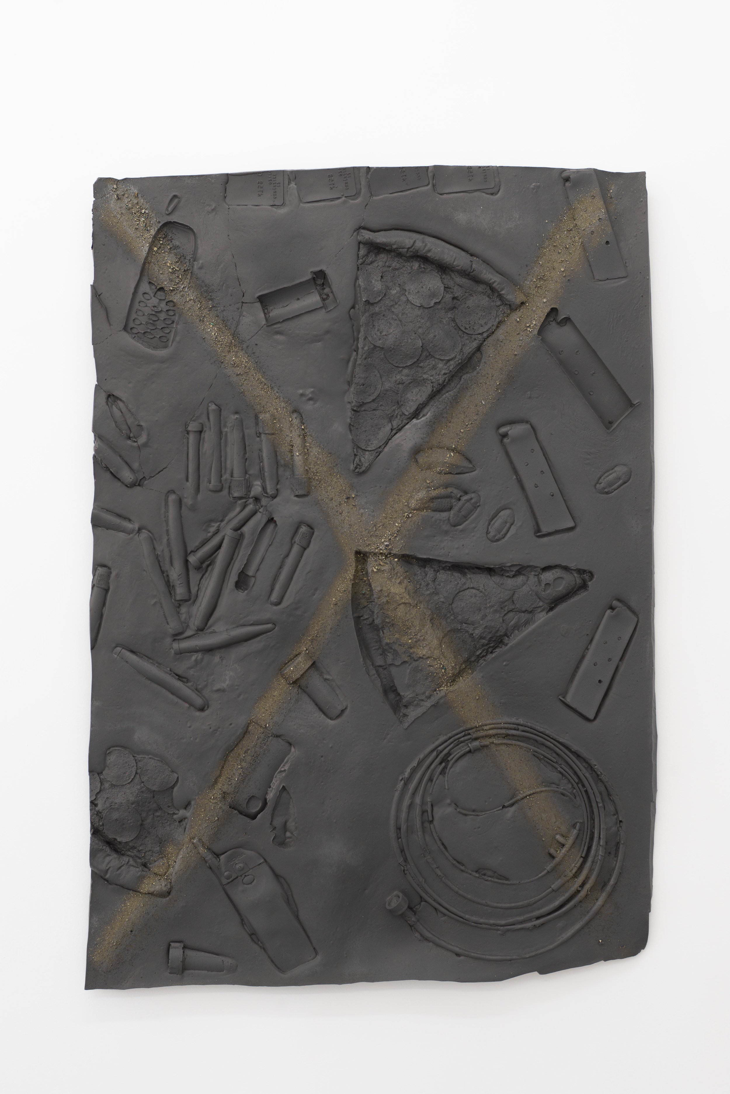 Christine Navin Untitled (Chalcopyrite), 2016 Resin, enamel, rubber, epoxy, Chalcopyrite 50 x 35 inches