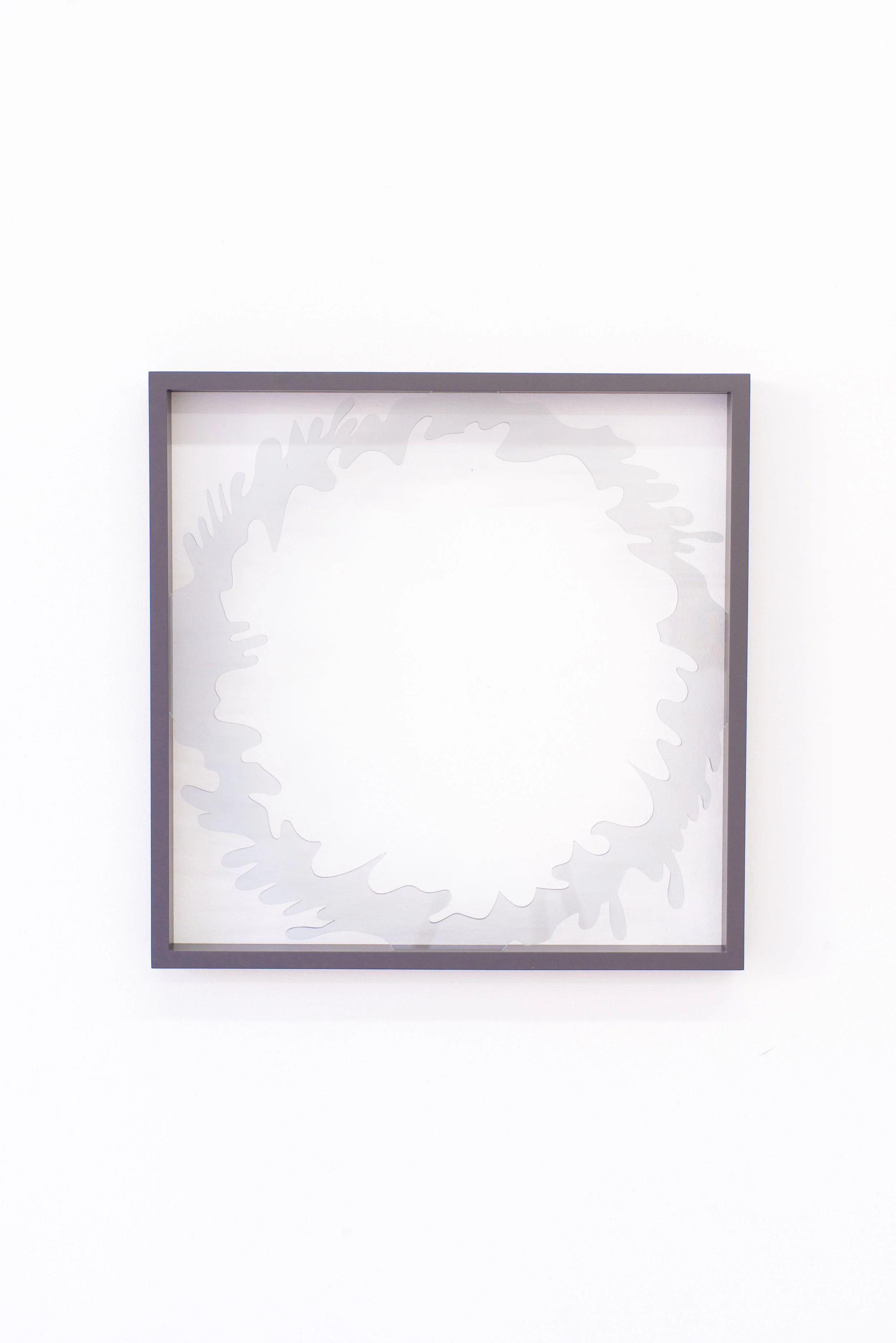 Anna Sagström (You gave me a ring of glass) And it broke and love ended , 2016 Acrylic glass, painted frame 15.75 x 15.75 inches