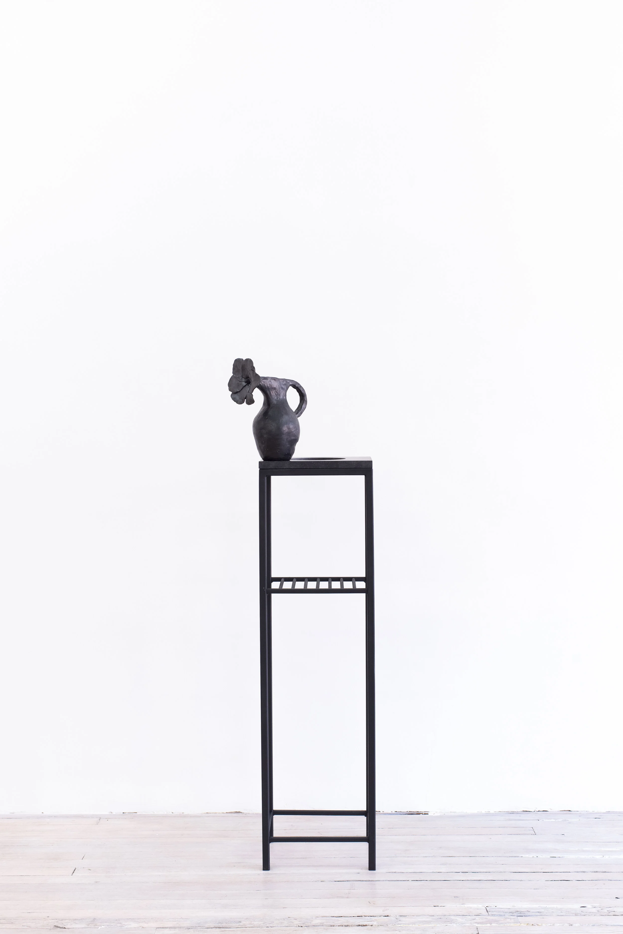 Elizabeth Jaeger Untitled , 2016 Ceramic, vase 9.5 x 11.25 x 5.5 inches, pedestal: 49.5 x 12 x 10 inches